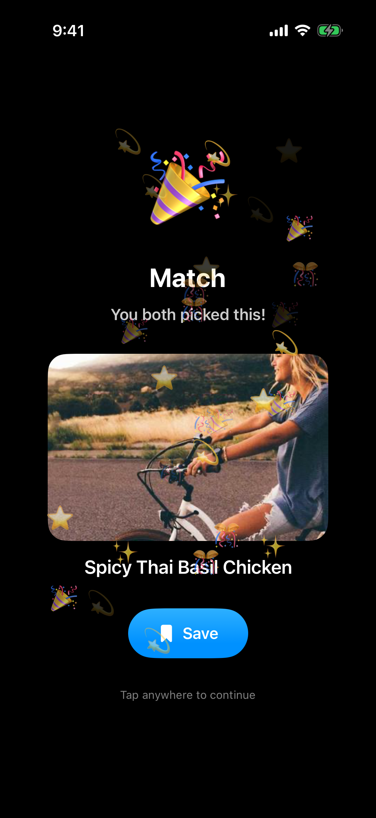 Ditto match celebration screen